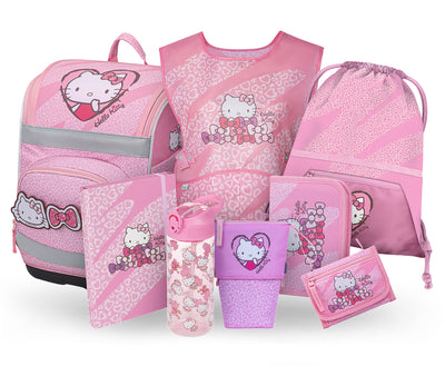Zippy Plus Hello Kitty Sweet Leopard Schulranzen-Set 8tlg: Schulranzen, Pencil Slider, Federmäppchen, Turnbeutel, Geldbörse, Heftmappe, Schürze, Trinkflasche