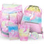 Airy Rainbow Unicorn Rucksack-Set 5tlg: Rucksack, Federmäppchen, Turnbeutel, Pencil Slider, Geldbörse