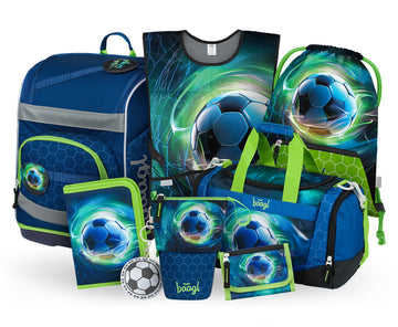 Zippy Plus Fußball Schulranzen-Set 8tlg: Schulranzen, Pencil Slider, Federmäppchen, Turnbeutel, Geldbörse, Schürze, Baaglies, Sporttasche
