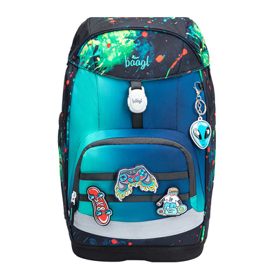 Airy Plus Chill Schulrucksack-Set 7tlg: Schulrucksack, Federmäppchen, Turnbeutel, Pencil Slider, Federmäppchen 3-Fach, Faltkoffer mit geschmiedeten Ecken, Trinkflasche