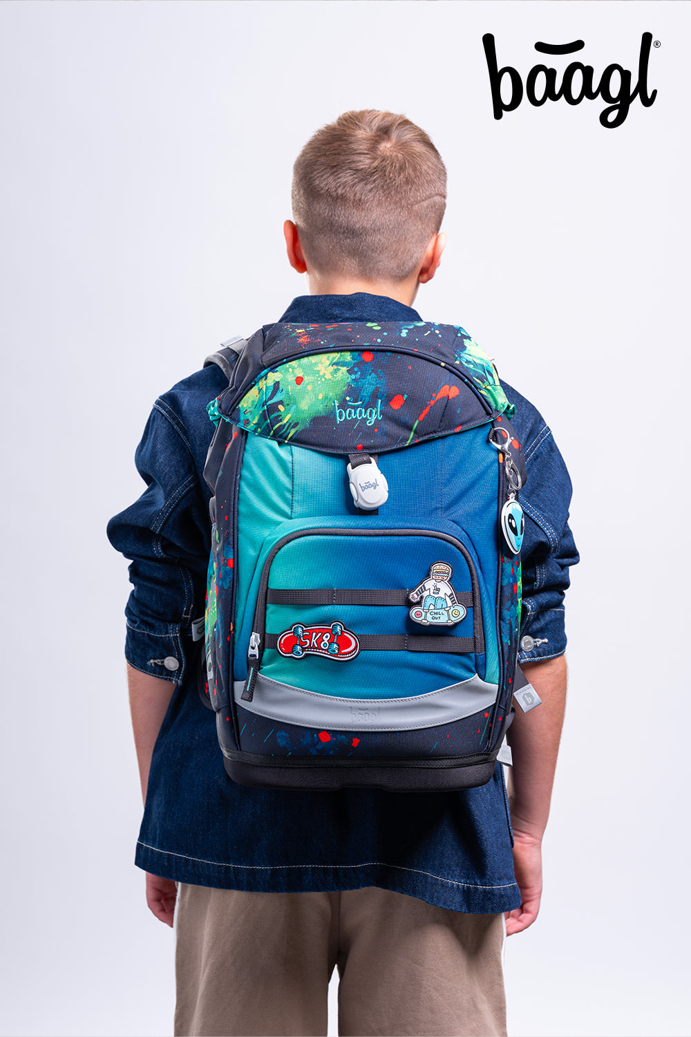 Airy Plus Chill Schulrucksack-Set 7tlg: Schulrucksack, Federmäppchen, Turnbeutel, Pencil Slider, Federmäppchen 3-Fach, Faltkoffer mit geschmiedeten Ecken, Trinkflasche