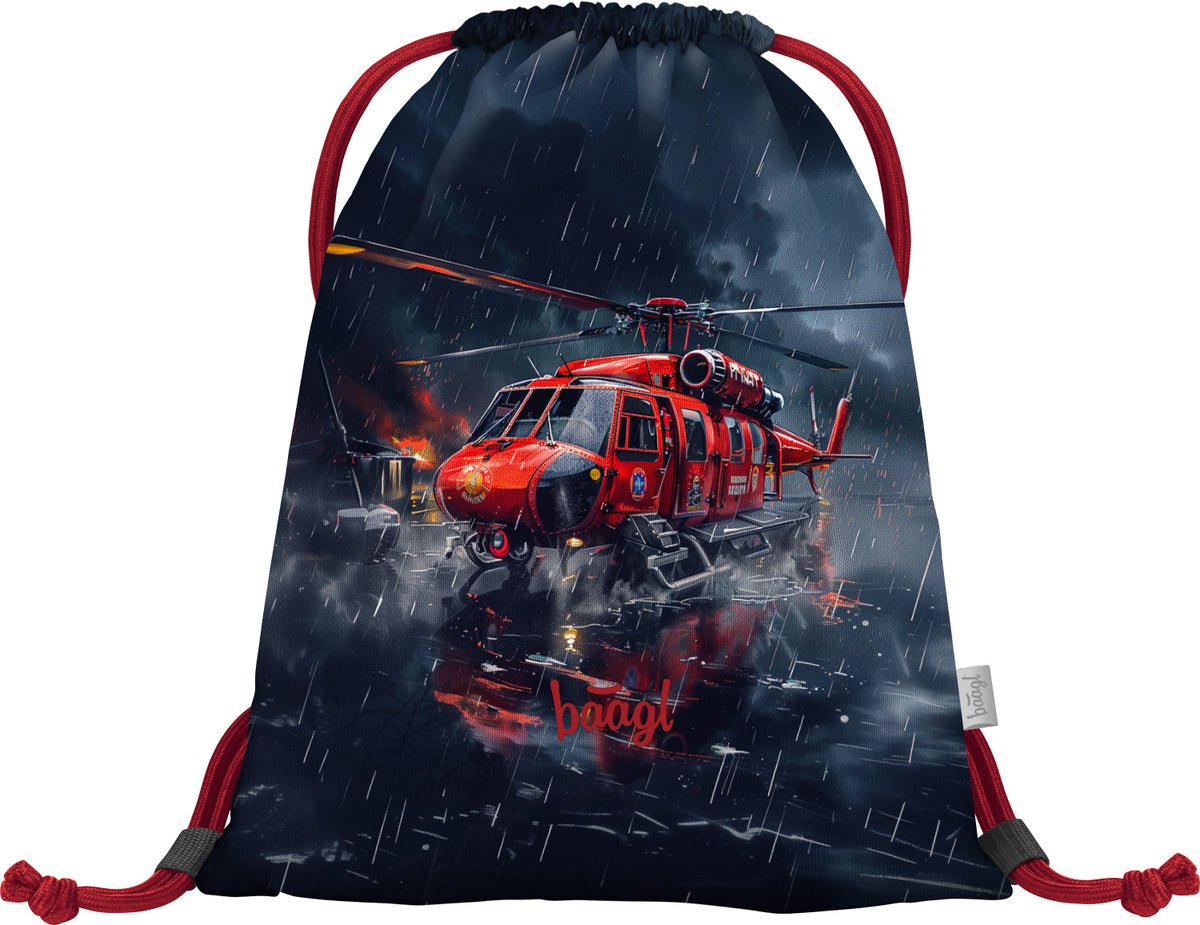 Airy Plus Lebensretter Schulrucksack-Set 8tlg: Schulrucksack, Pencil Slider, Federmäppchen, Turnbeutel, Geldbörse, Schürze, Federmäppchen 3-Fach, Baaglies