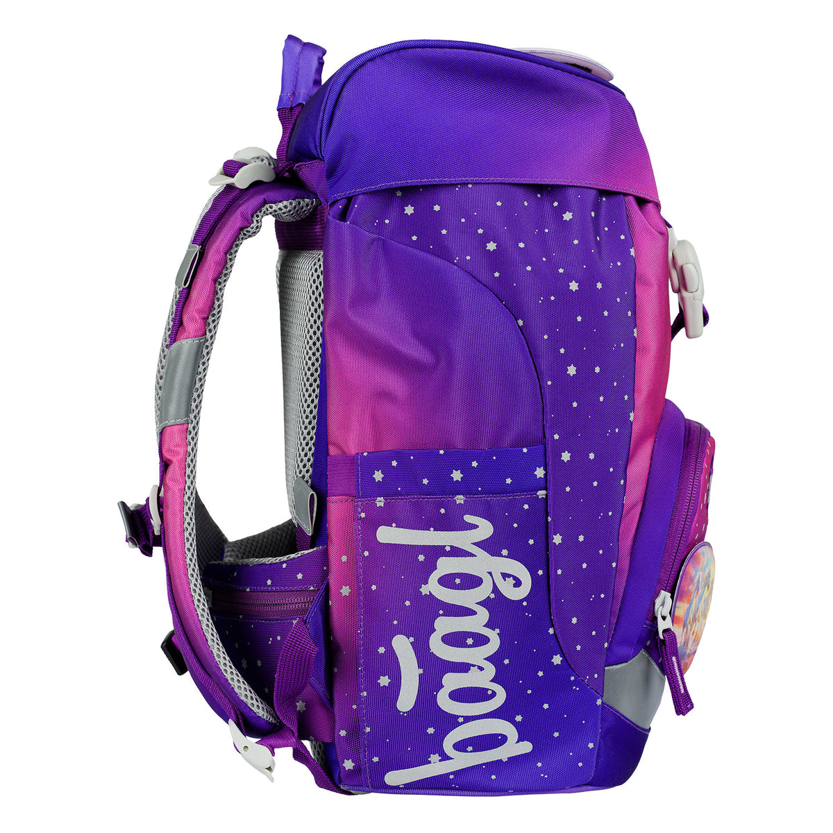 Airy Pferde-Herz Rucksack-Set 8tlg: Rucksack, Federmäppchen, Turnbeutel, Schürze, Geldbörse, Pencil Slider, Faltkoffer mit geschmiedeten Ecken, Baaglies