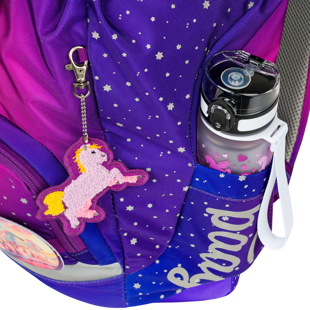 Airy Pferde-Herz Rucksack-Set 8tlg: Rucksack, Federmäppchen, Turnbeutel, Schürze, Geldbörse, Pencil Slider, Faltkoffer mit geschmiedeten Ecken, Baaglies
