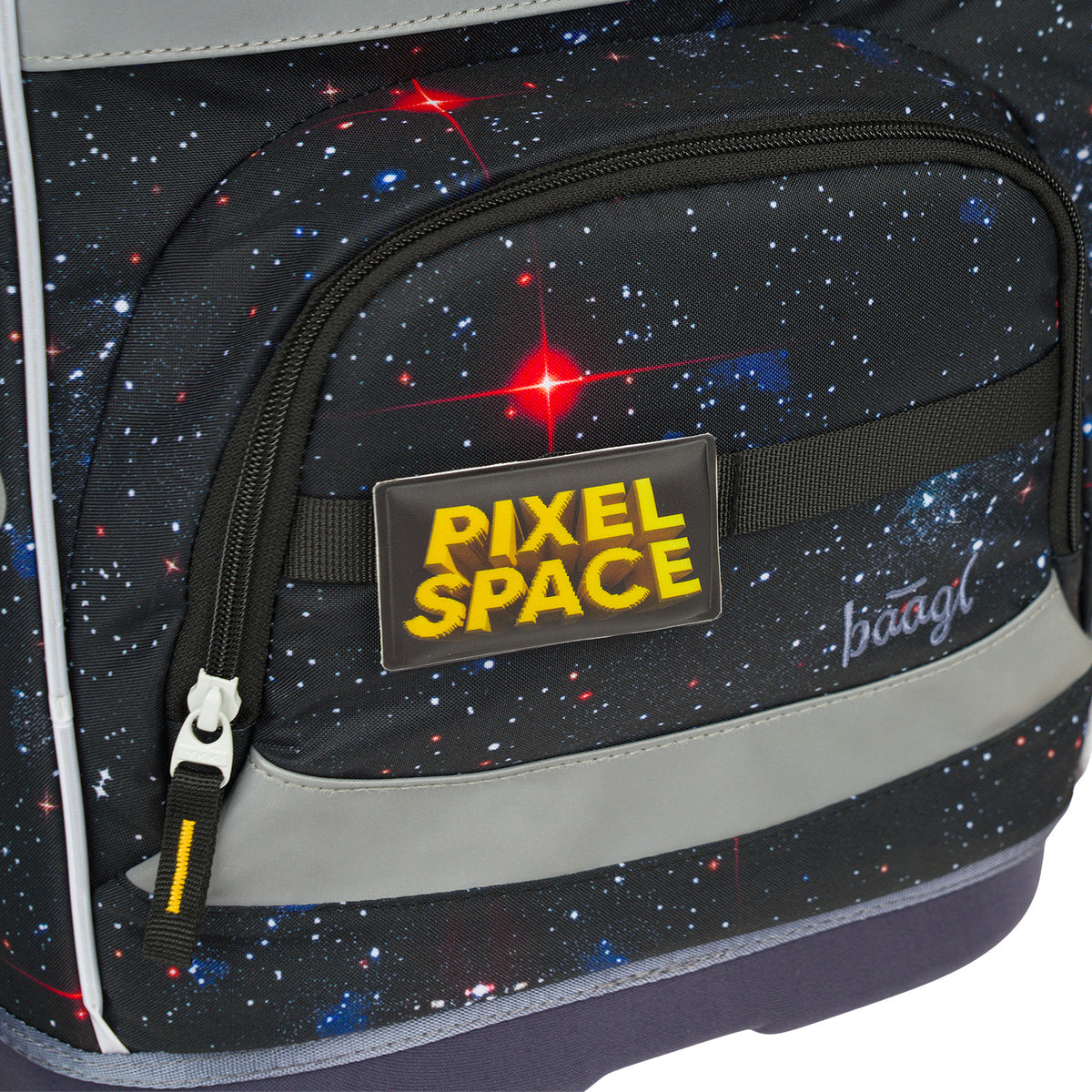 Zippy Plus Pixel Space Schulranzen-Set 6tlg: Schulranzen, Pencil Slider, Turnbeutel, Geldbörse, Faltkoffer mit geschmiedeten Ecken, Schürze