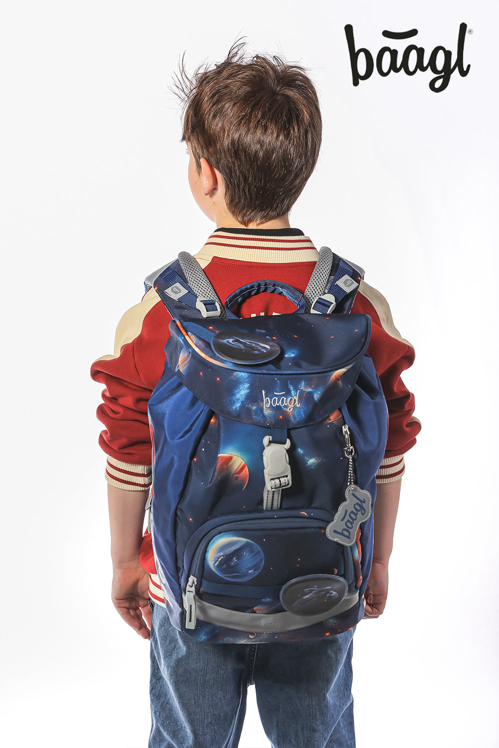 Airy Weltraum Rucksack-Set 6tlg: Rucksack, Pencil Slider, Federmäppchen, Turnbeutel, Geldbörse, Baaglies