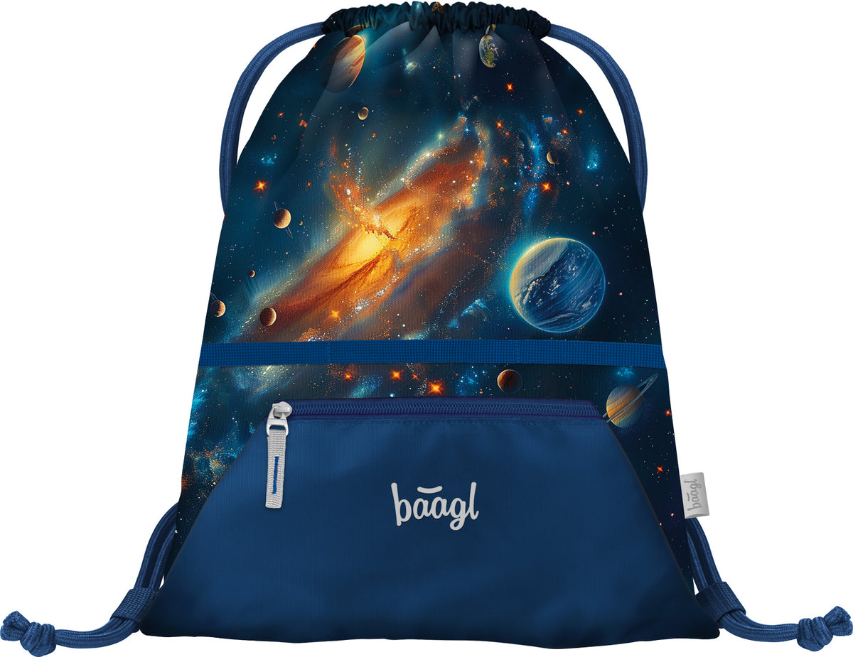 Airy Weltraum Rucksack-Set 6tlg: Rucksack, Pencil Slider, Federmäppchen, Turnbeutel, Geldbörse, Baaglies