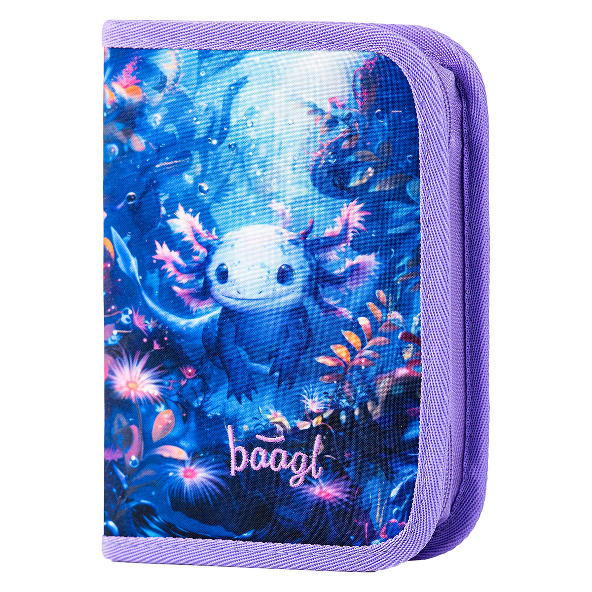 Ergo Axolotl Schulranzen-Set 7tlg: Schulranzen, Pencil Slider, Federmäppchen, Turnbeutel, Geldbörse, Schürze, Baaglies