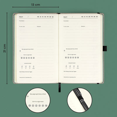 Plankalender undatiert Note to self, 5 Minuten täglich, 13 × 21 cm
