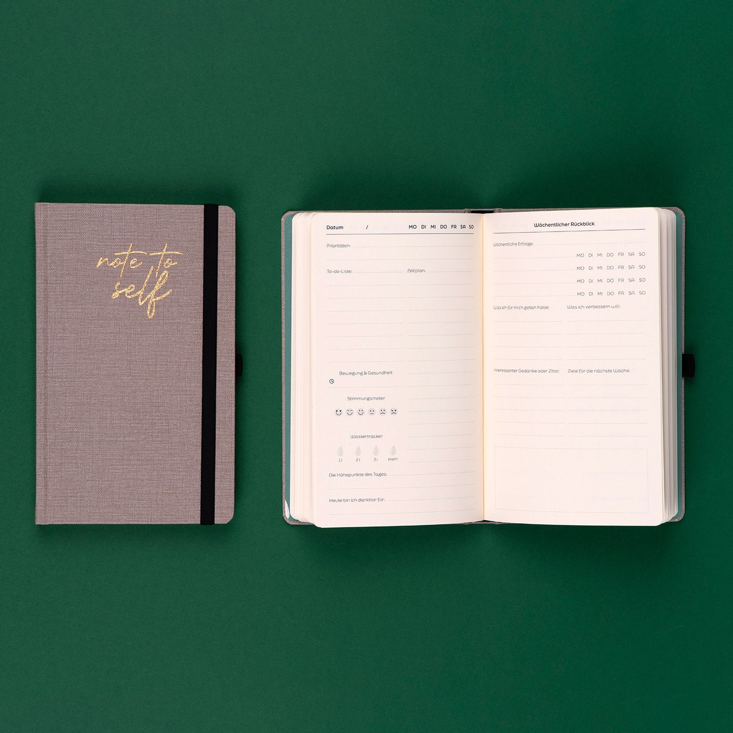 Plankalender undatiert Note to self, 5 Minuten täglich, 13 × 21 cm
