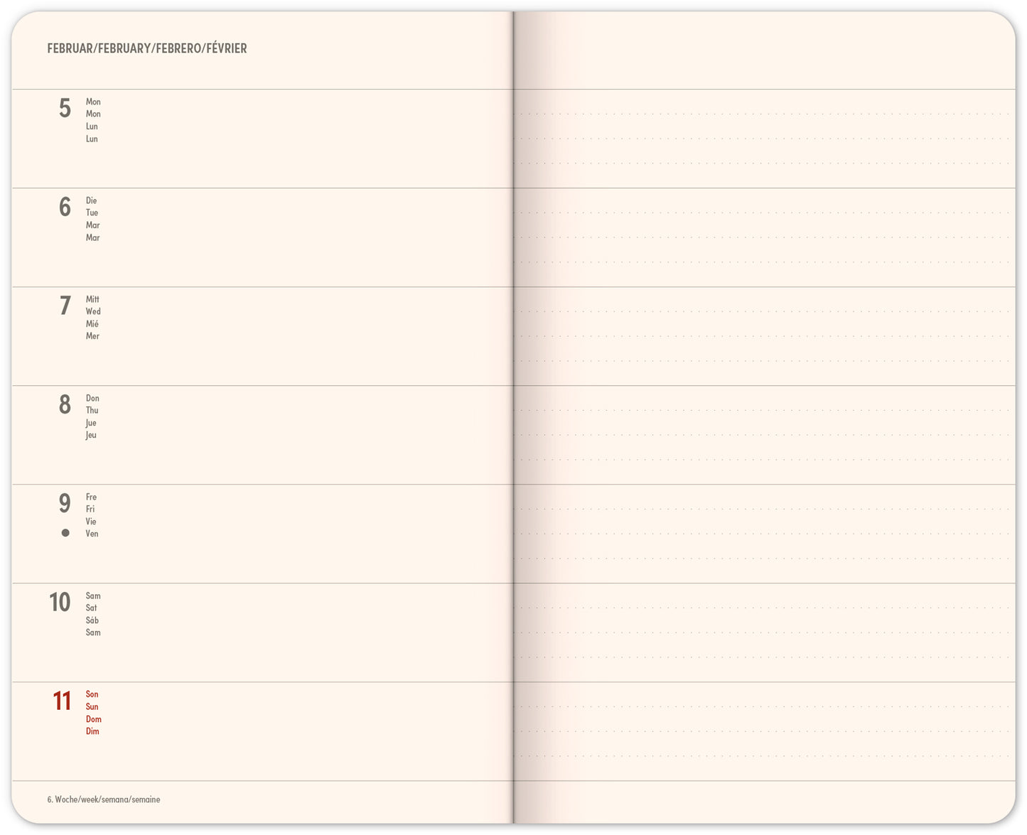 Buchkalender Dschungel 2024, wöchentlich, 13 × 21 cm