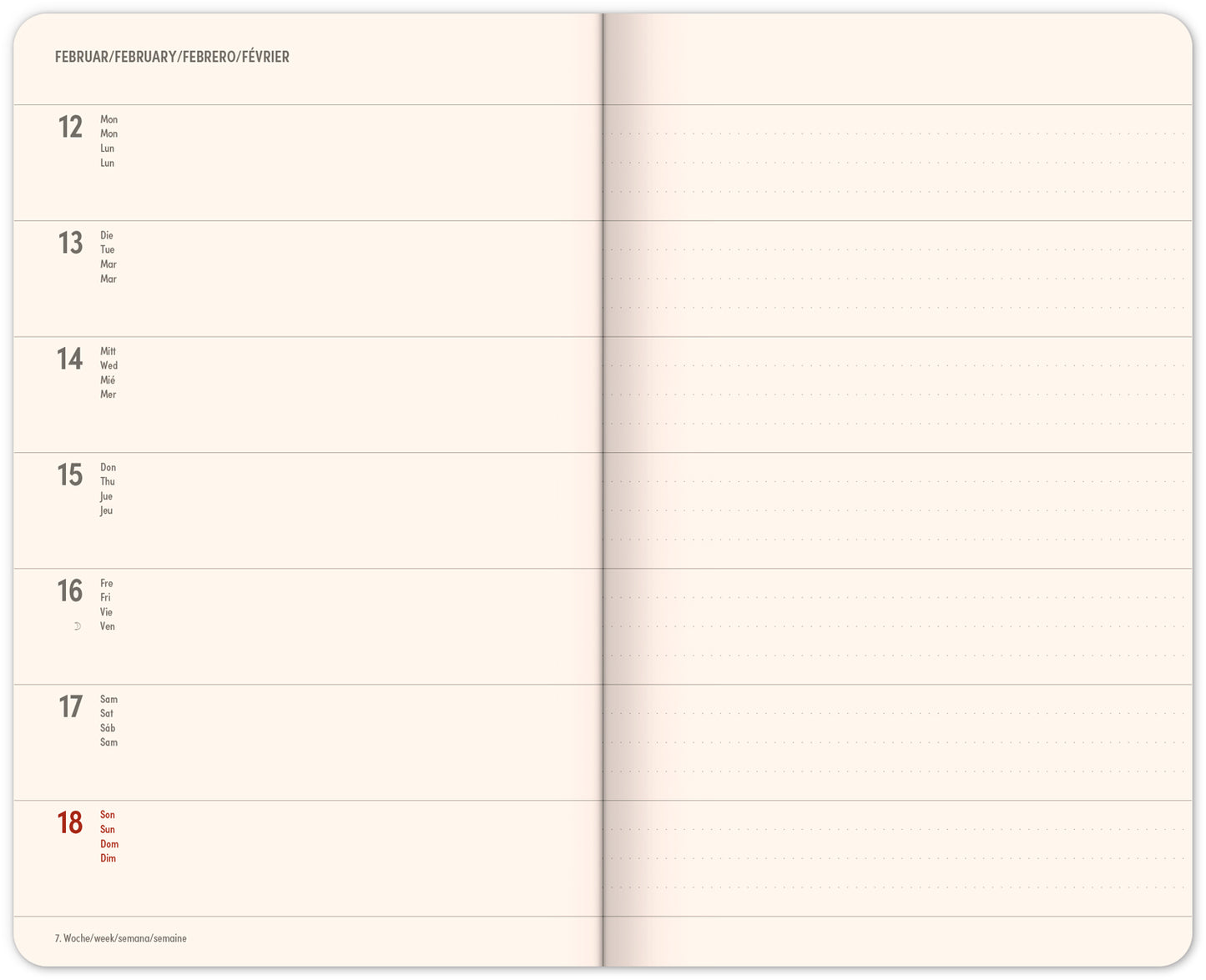 Buchkalender Dschungel 2024, wöchentlich, 13 × 21 cm