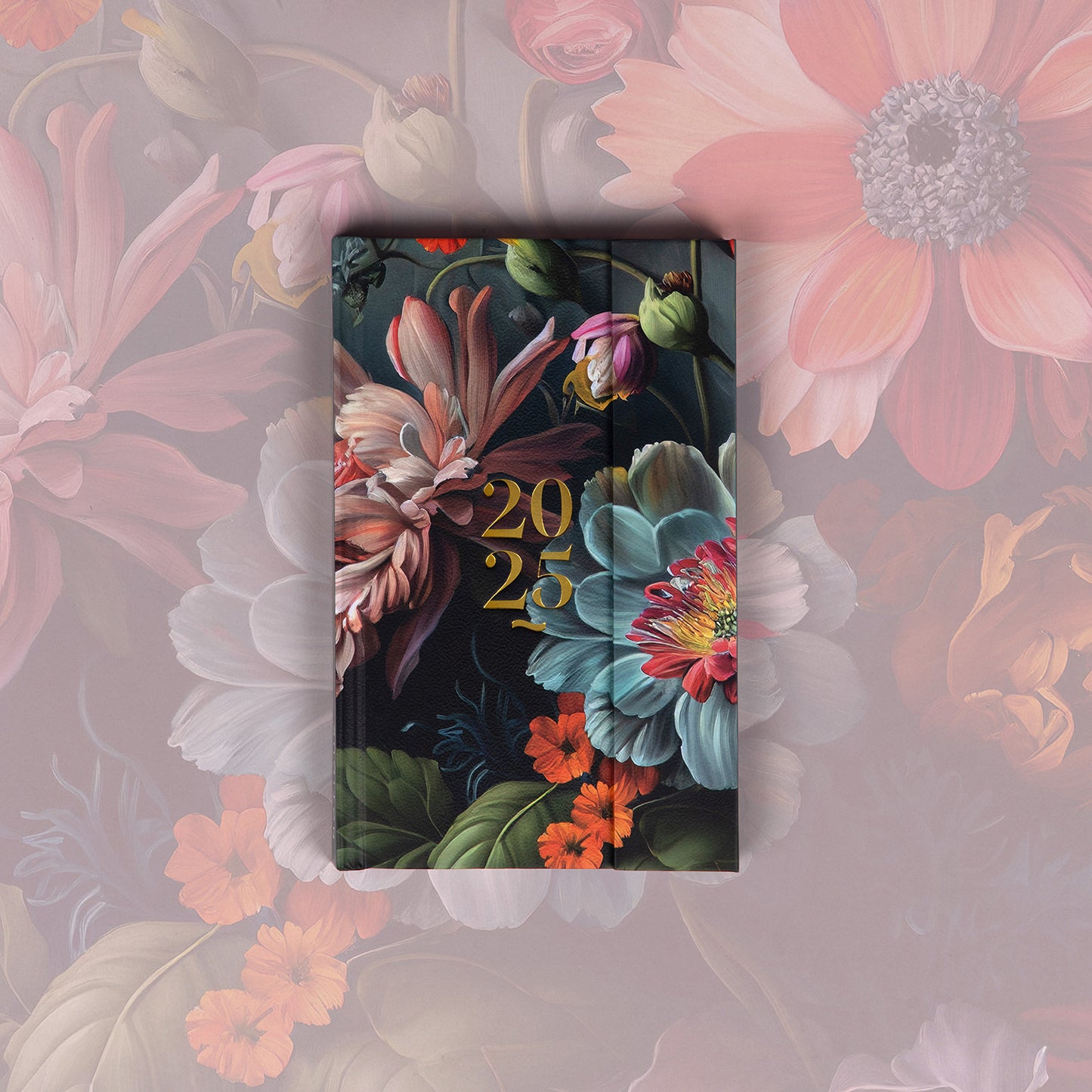 Wöchentlicher magnetischer Terminplaner Blumen 2025, 13 x 21 cm
