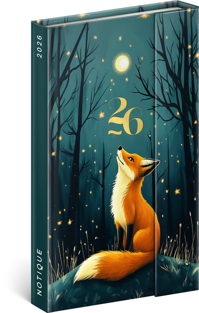 Wöchentlicher Magnetplaner Fuchs 2026, 13 x 21 cm