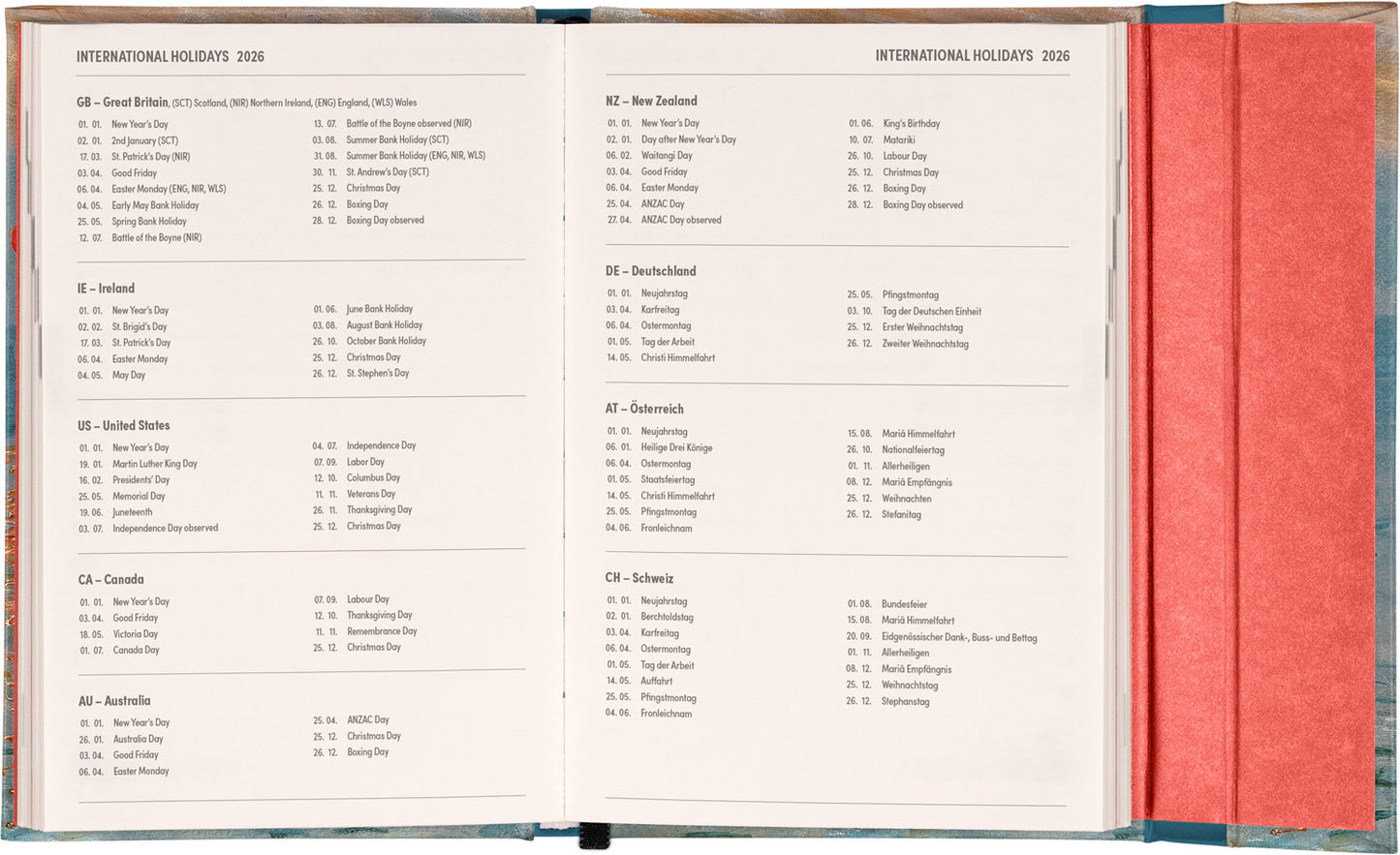 Wöchentlicher Magnetplaner Claude Monet 2026, 11 x 16 cm