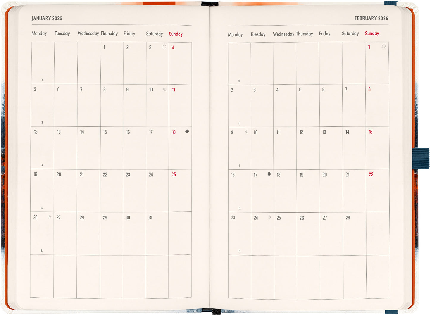 Planbook Kalender/Notizbuch Japan 2026, 13 x 21 cm