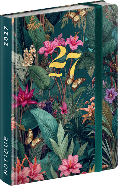 Wochenplaner Handtaschenformat Tropical Jungle 2027, 9,8 x 14,5 cm