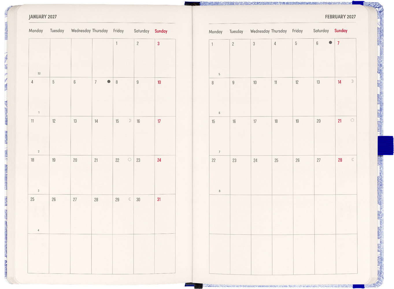 Planbook Planer/Notizbuch Marine Life 2027, 13 x 21 cm