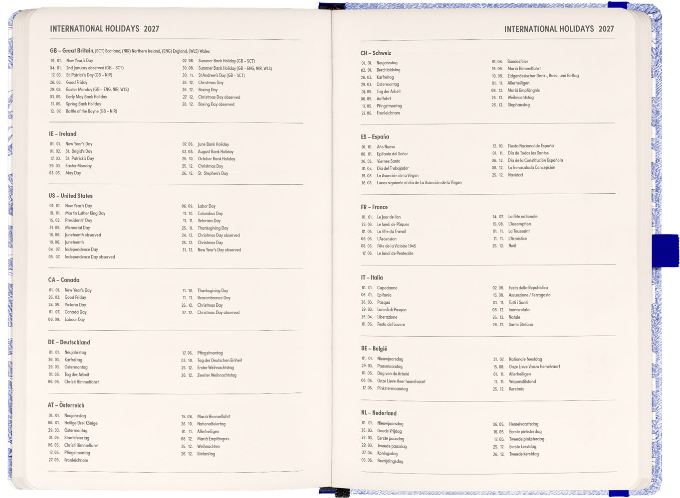 Planbook Planer/Notizbuch Marine Life 2027, 13 x 21 cm