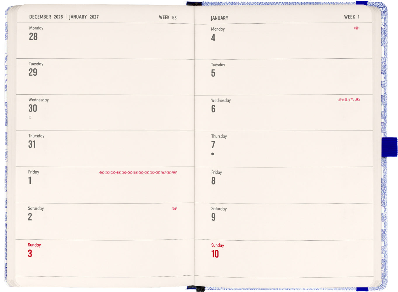 Planbook Planer/Notizbuch Marine Life 2027, 13 x 21 cm