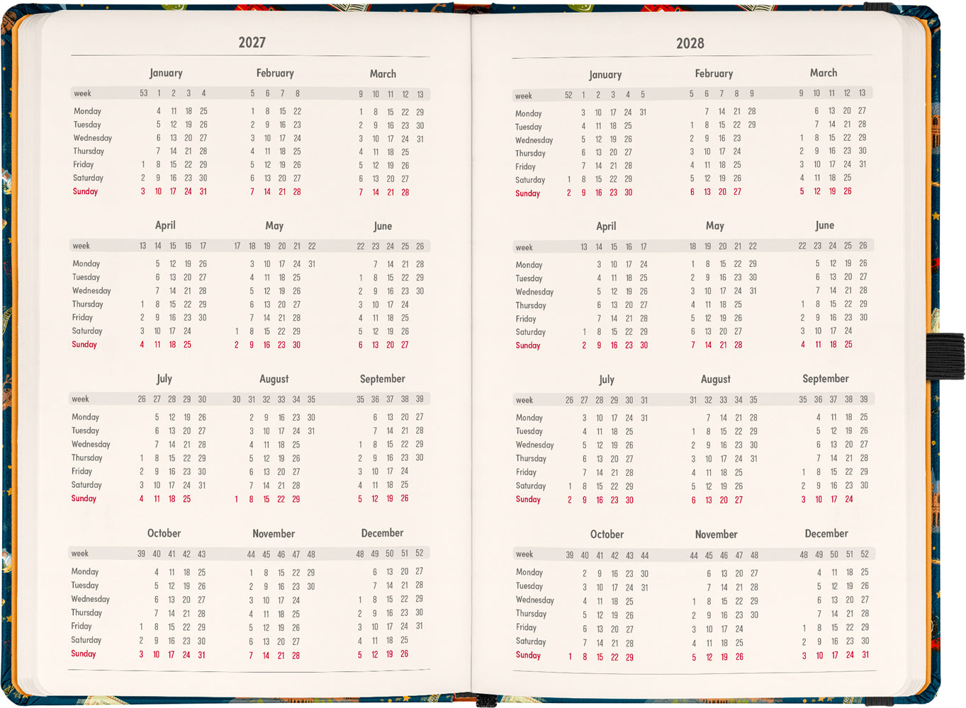 Planbook Planer/Notizbuch Harry Potter – Hogwarts Express 2027, 13 x 21 cm