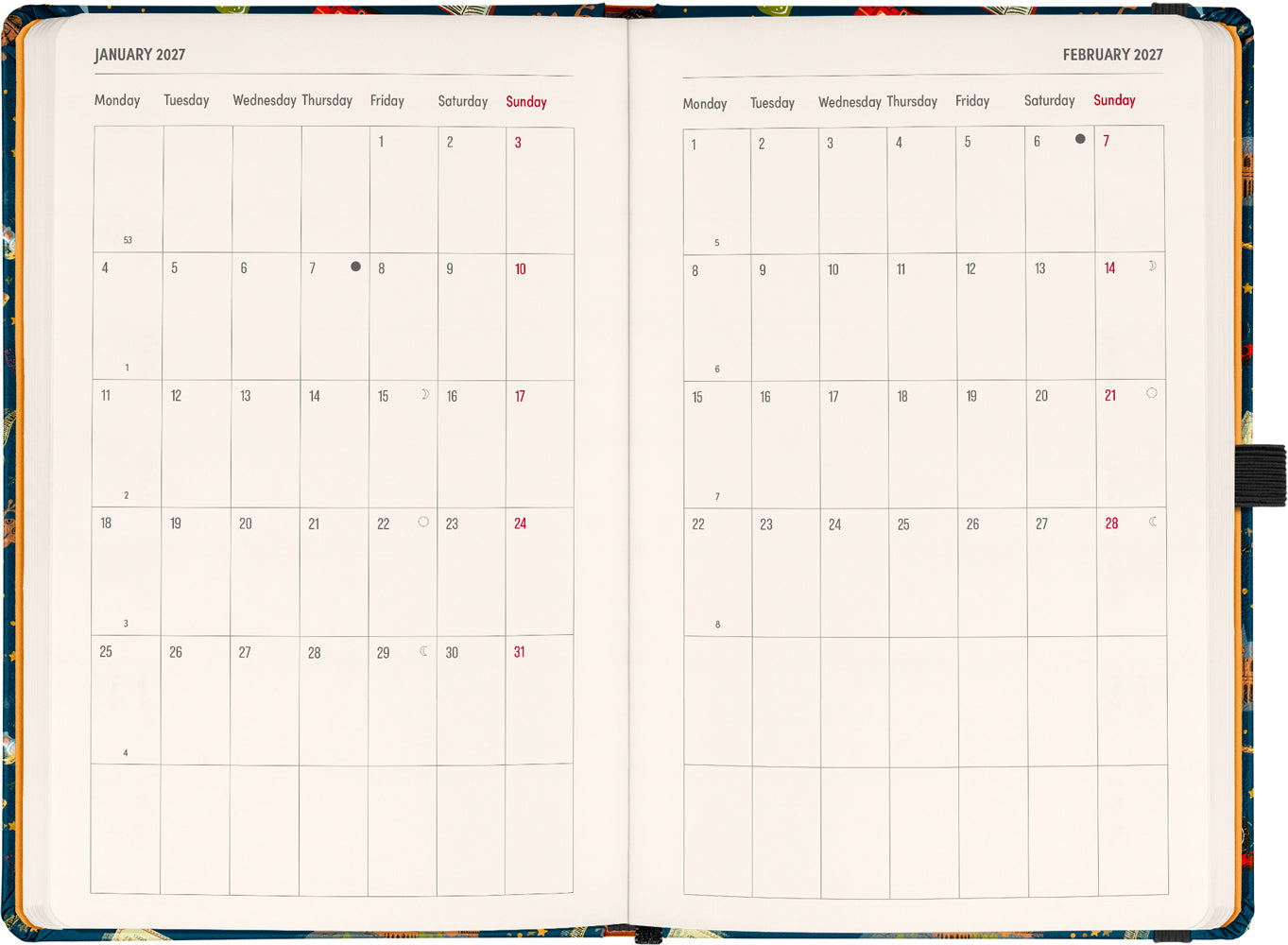Planbook Planer/Notizbuch Harry Potter – Hogwarts Express 2027, 13 x 21 cm