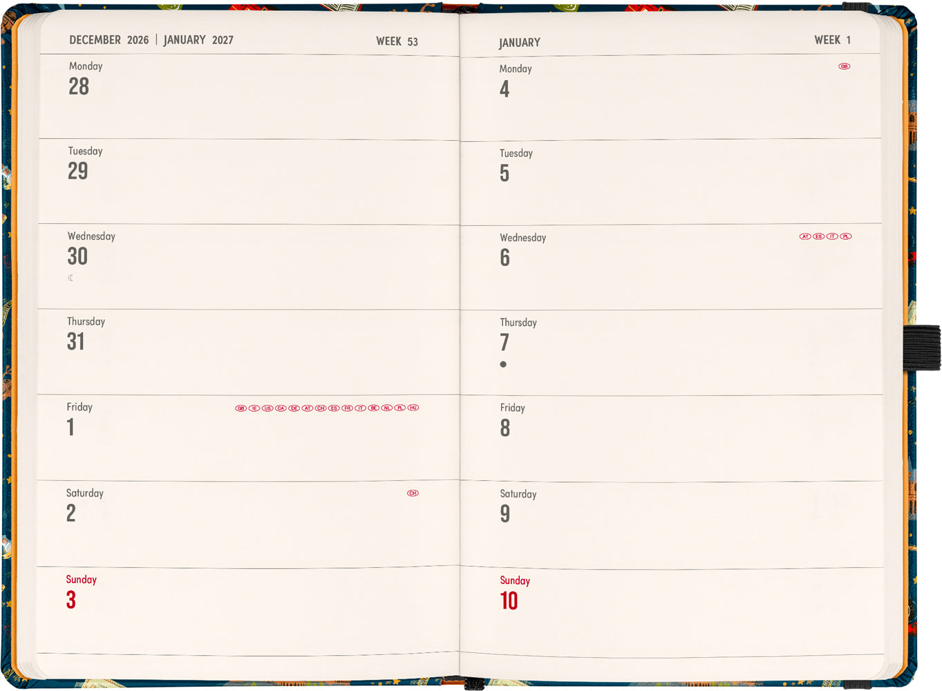 Planbook Planer/Notizbuch Harry Potter – Hogwarts Express 2027, 13 x 21 cm