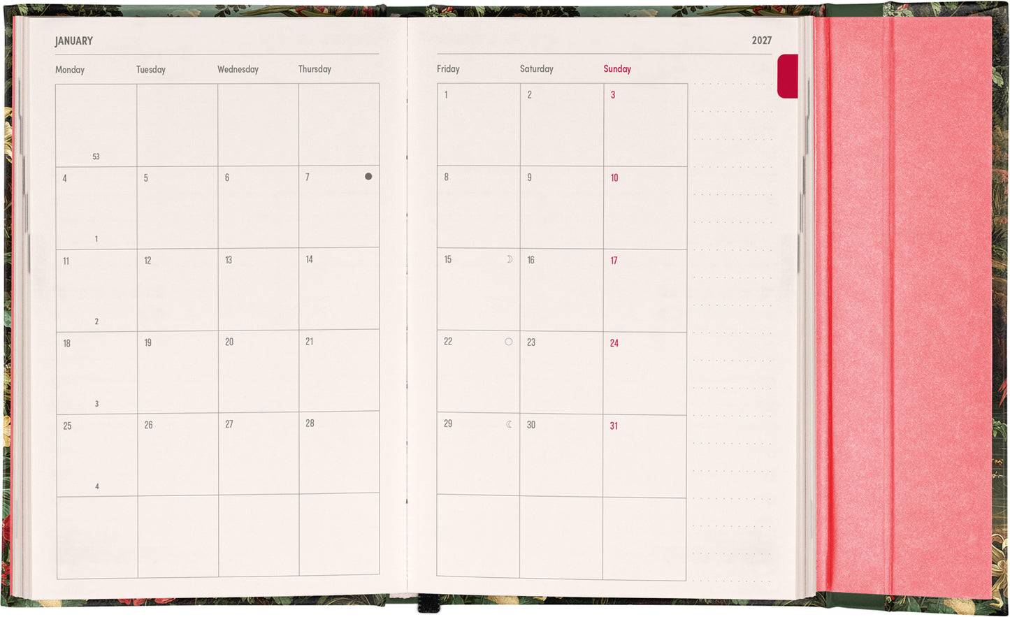 Magnetic Weekly Planner Flamingo 2027, 11 x 16 cm