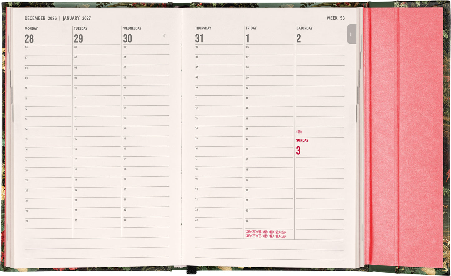 Magnetic Weekly Planner Flamingo 2027, 11 x 16 cm