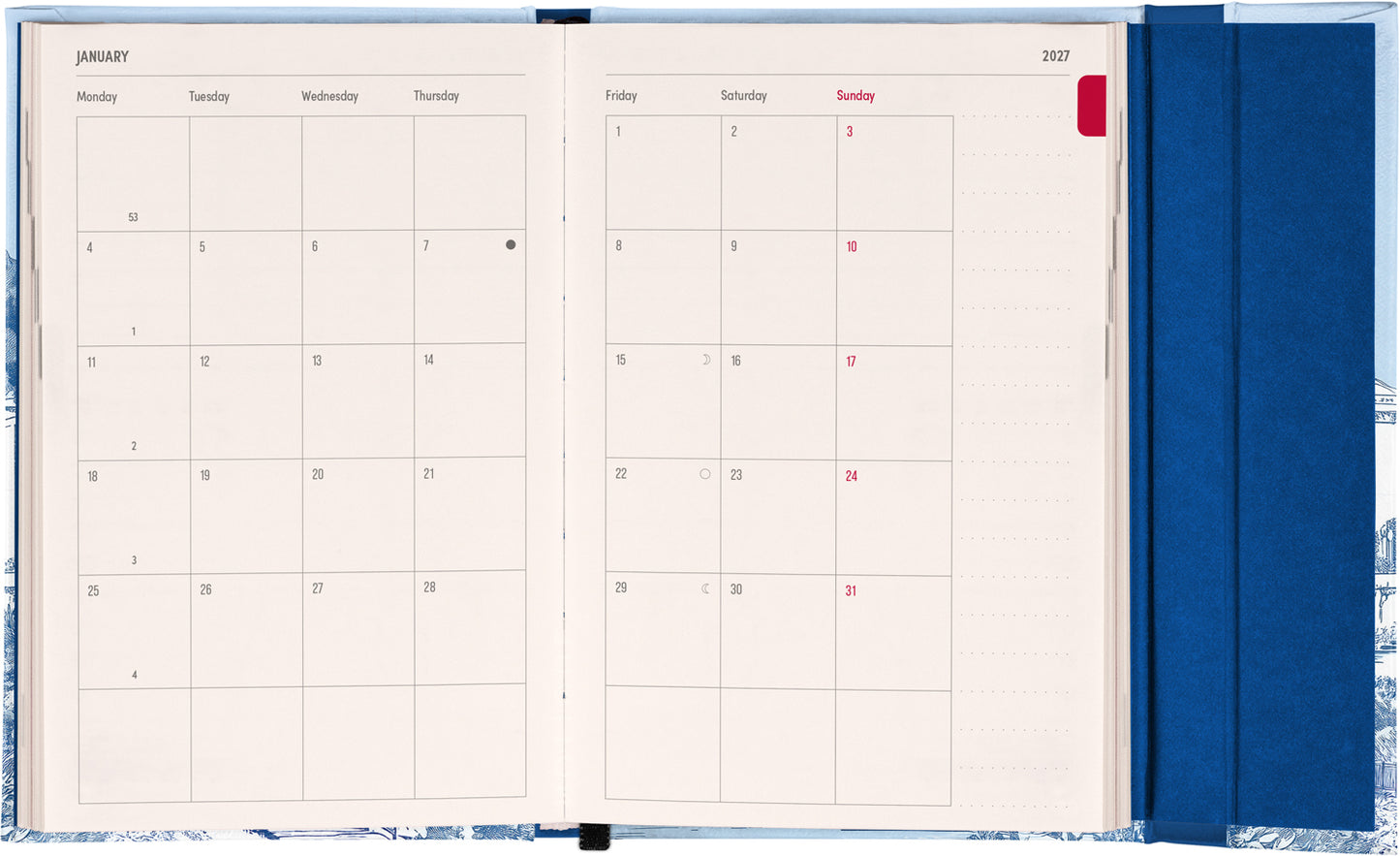 Magnetic Weekly Planner Villa 2027, 11 x 16 cm