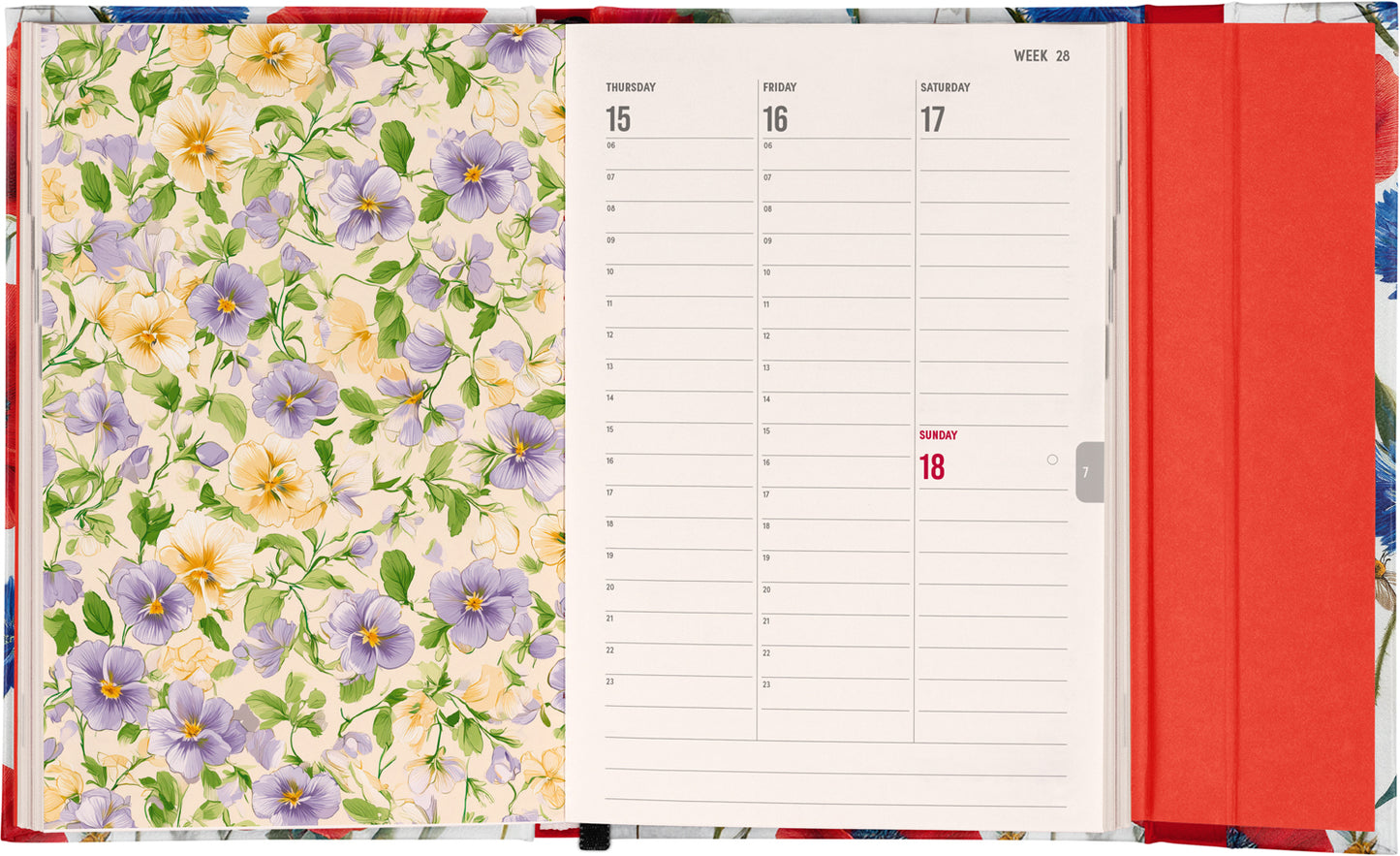Magnetic Weekly Planner Poppies 2027, 11 x 16 cm