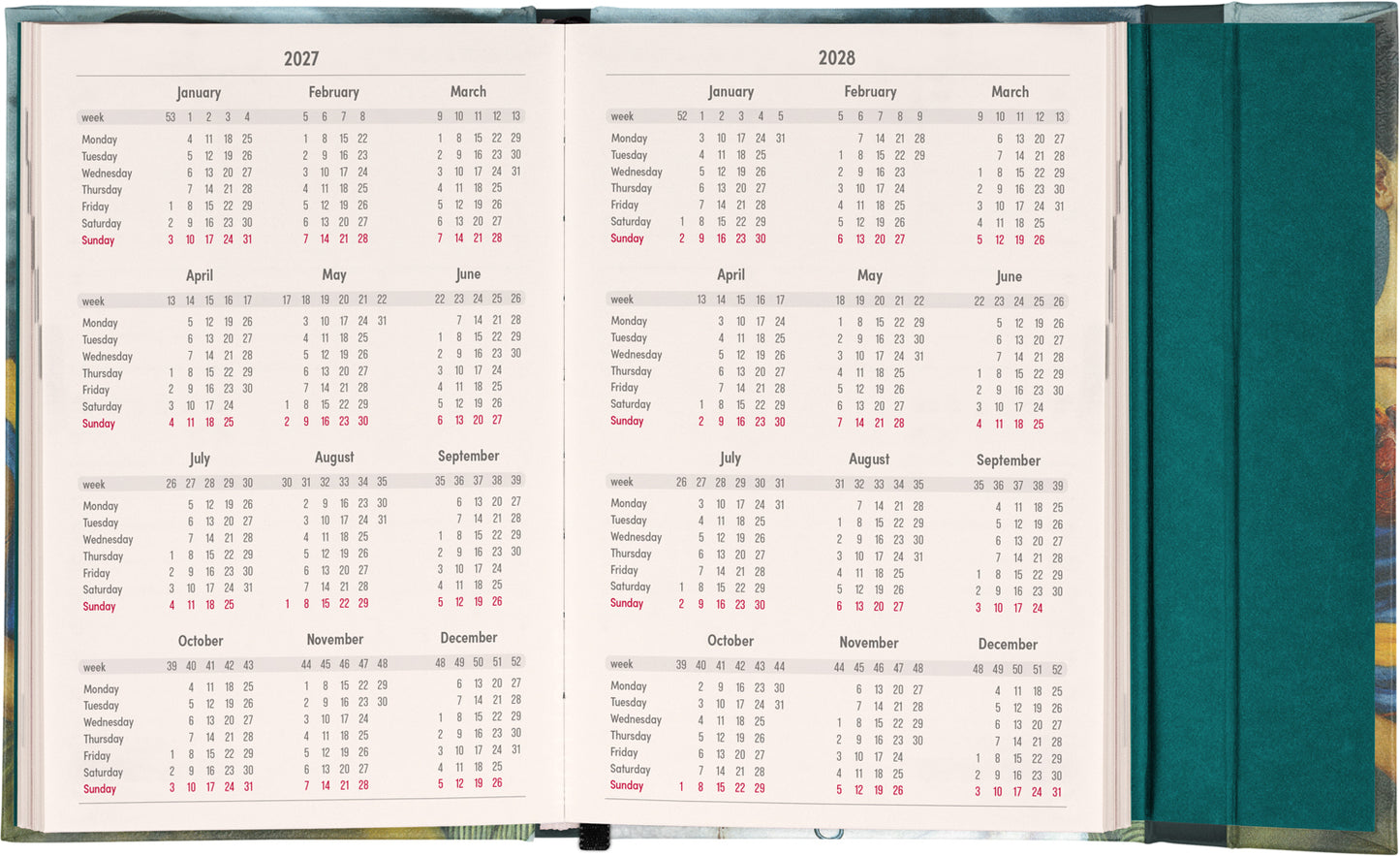 Magnetic Weekly Planner Frida Kahlo 2027, 11 x 16 cm