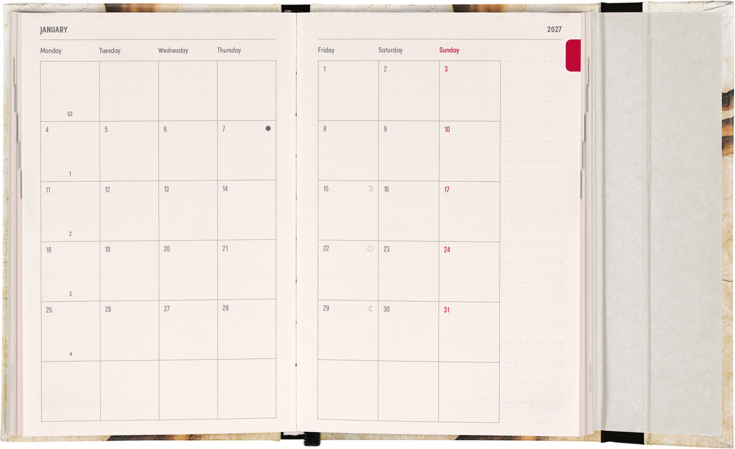 Magnetic Weekly Planner Michelangelo 2027, 11 x 16 cm