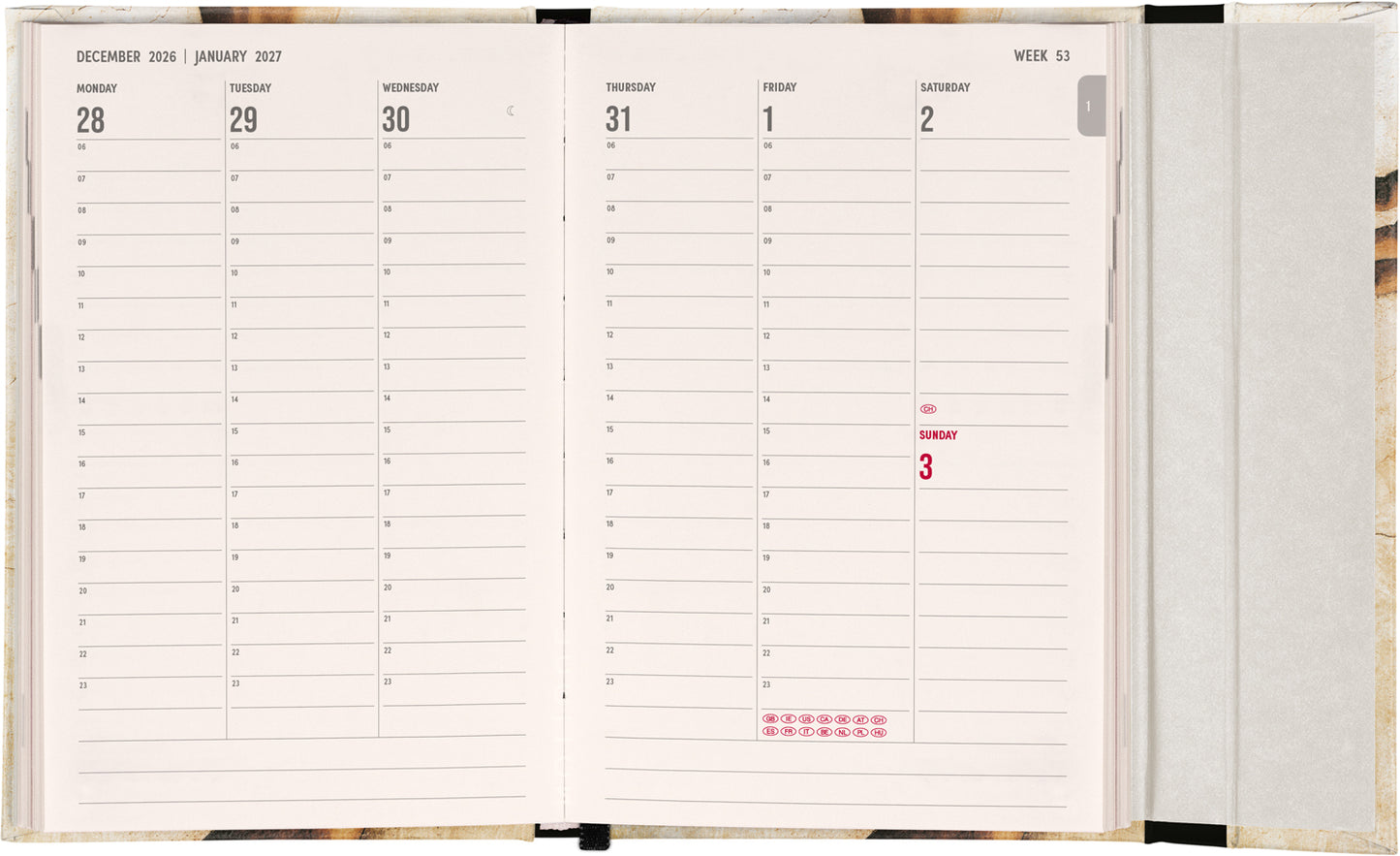Magnetic Weekly Planner Michelangelo 2027, 11 x 16 cm