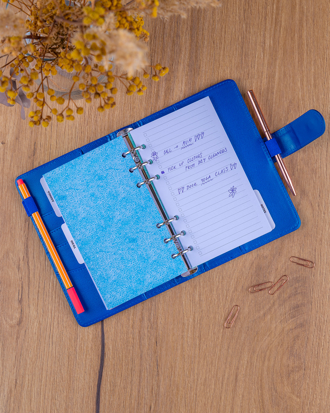Refill – Weekly Ring Bound Planner 2027, royal blue, 12,5 x 19 cm