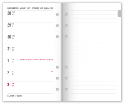Refill – Weekly Ring Bound Planner 2027, royal blue, 12,5 x 19 cm