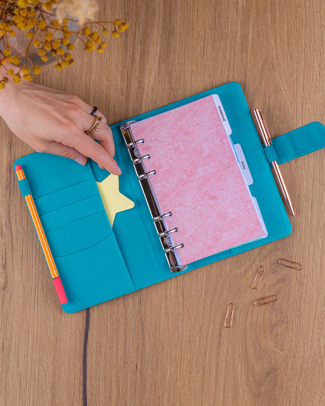 Refill – Weekly Ring Bound Planner 2027, turquoise, 12,5 x 19 cm