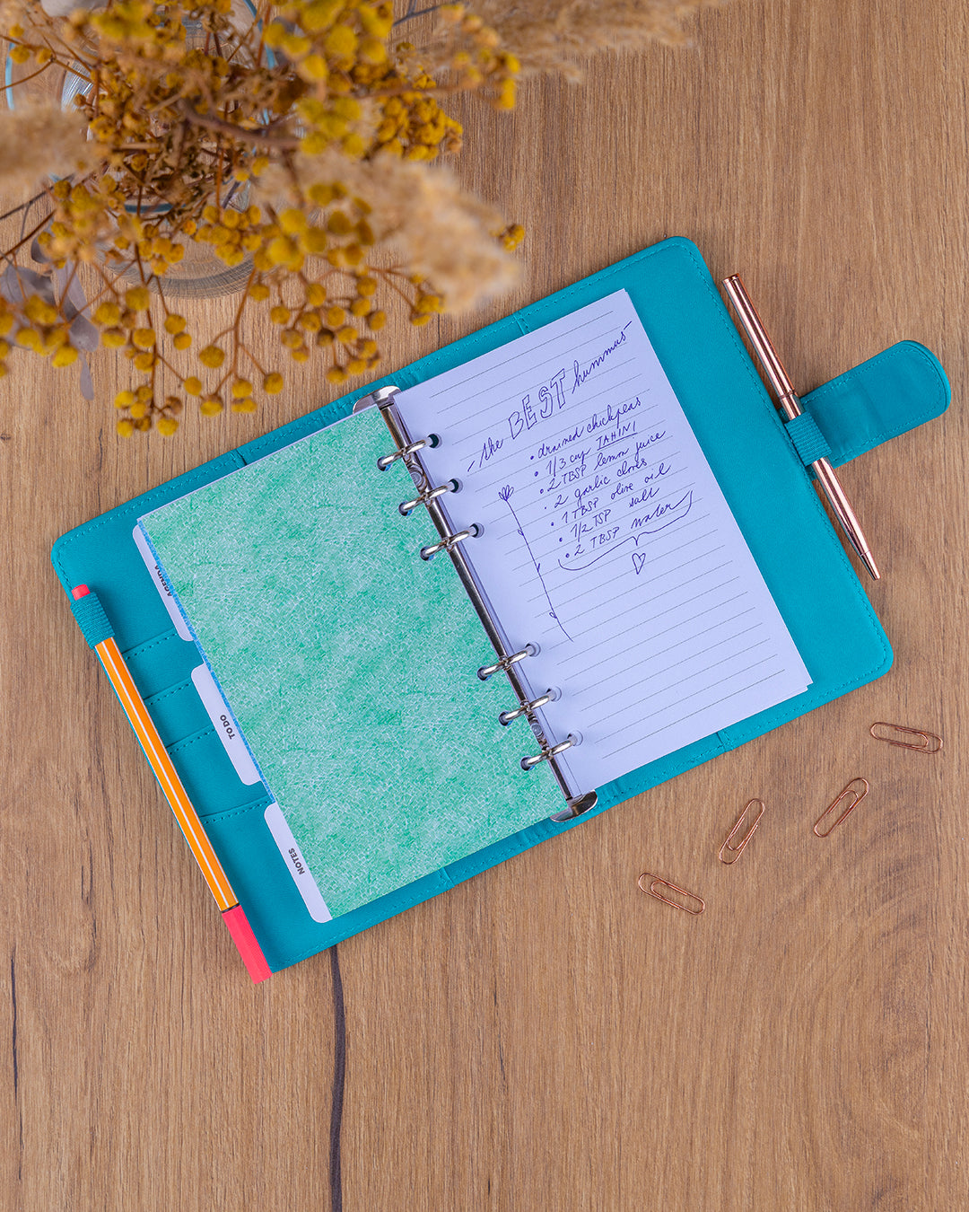 Refill – Weekly Ring Bound Planner 2027, turquoise, 12,5 x 19 cm