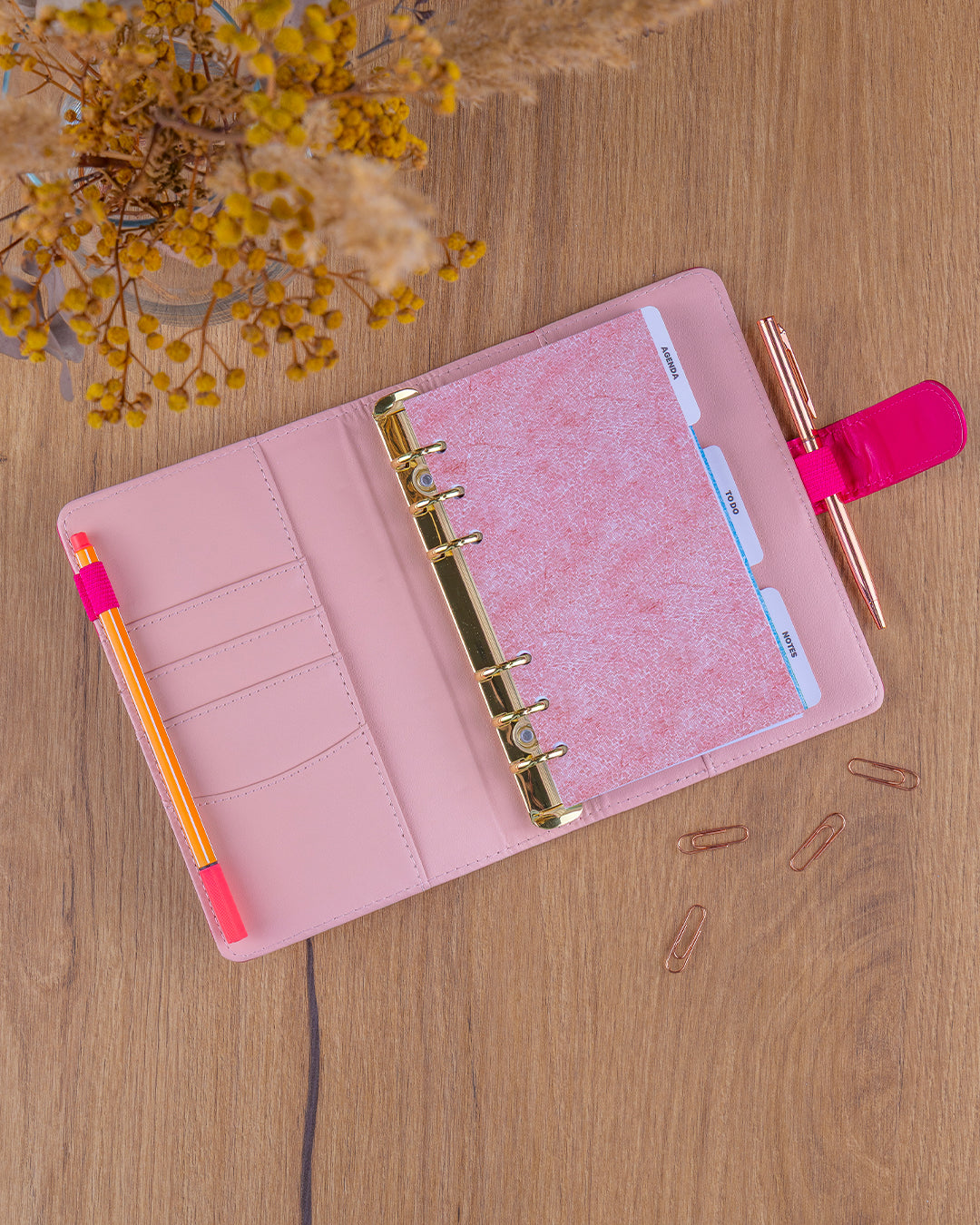 Refill – Weekly Ring Bound Planner 2027, fuchsia, 12,5 x 19 cm