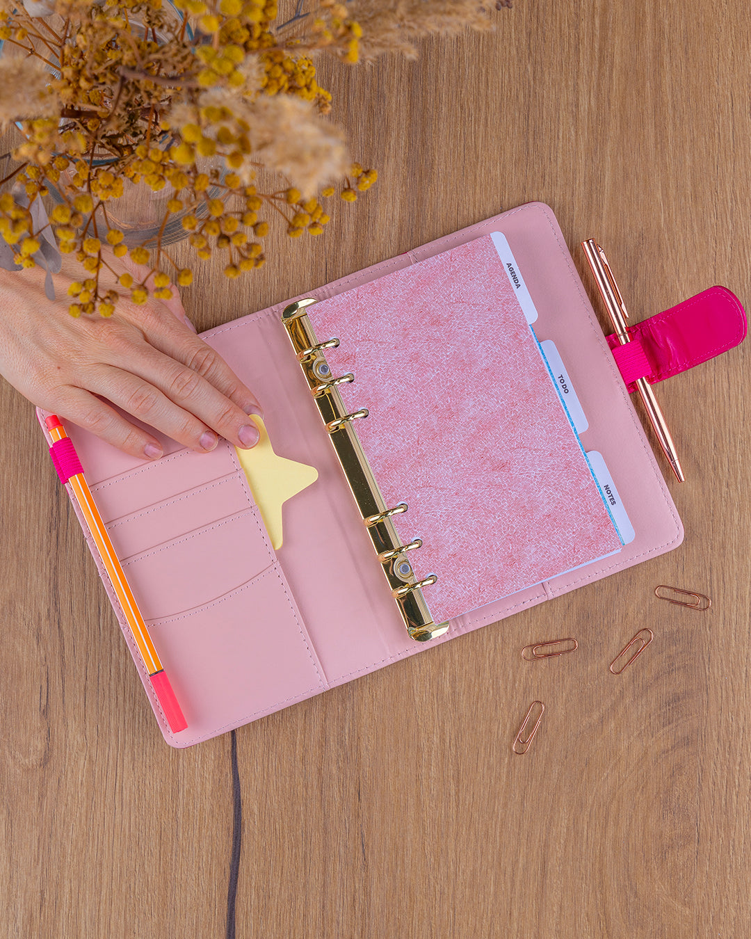 Refill – Weekly Ring Bound Planner 2027, fuchsia, 12,5 x 19 cm