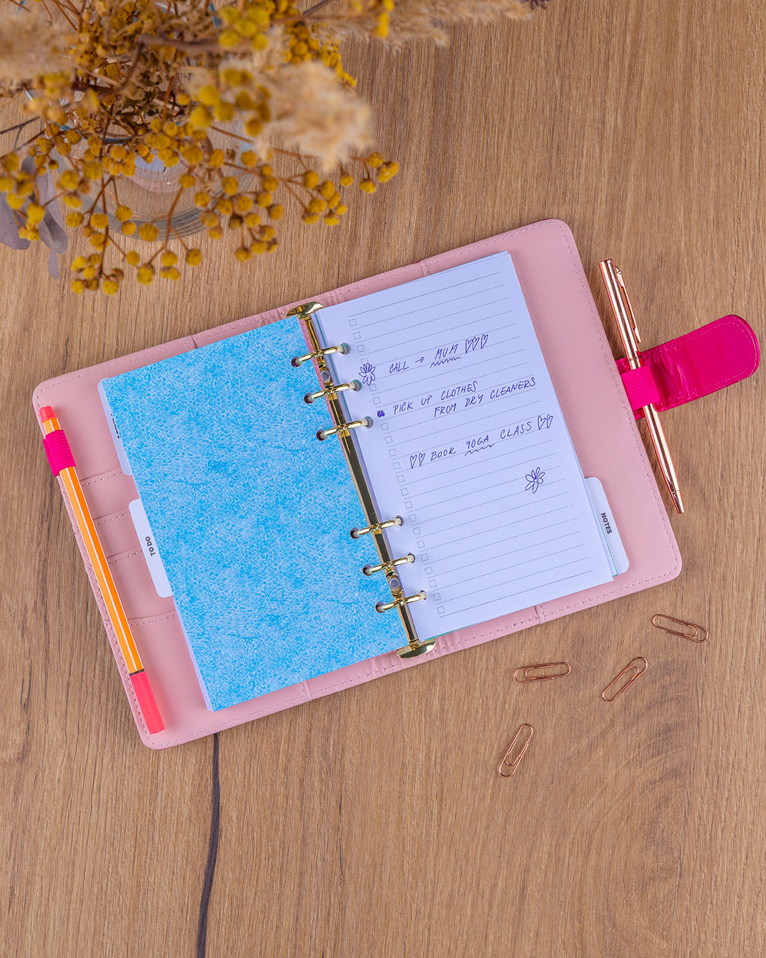 Refill – Weekly Ring Bound Planner 2027, fuchsia, 12,5 x 19 cm