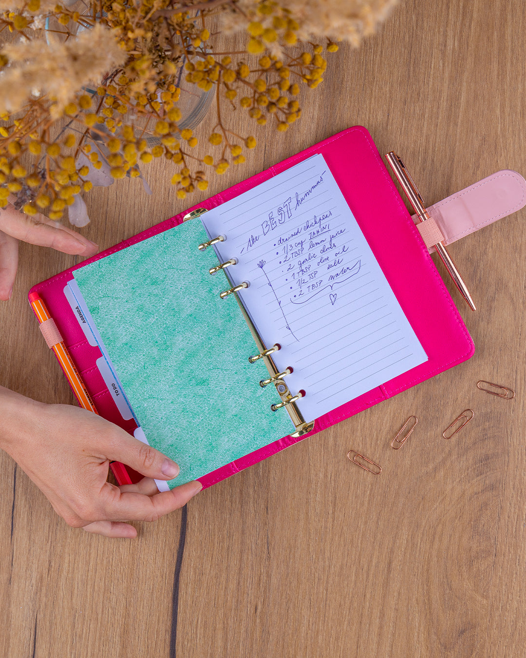 Refill – Weekly Ring Bound Planner 2027, blush pink, 12,5 x 19 cm