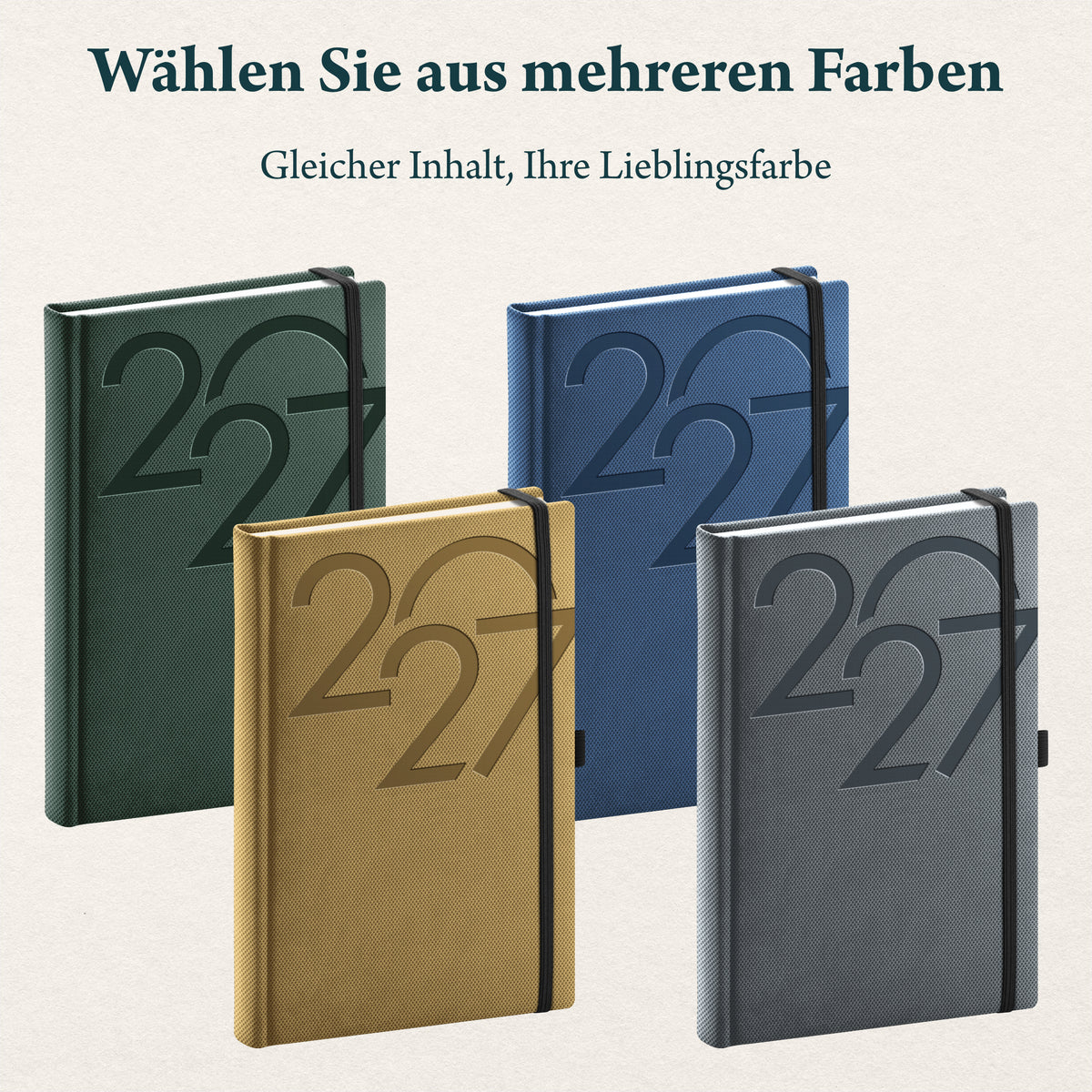 Buchkalender Ajax 2027, Tageskalender, grün, 15 x 21 cm