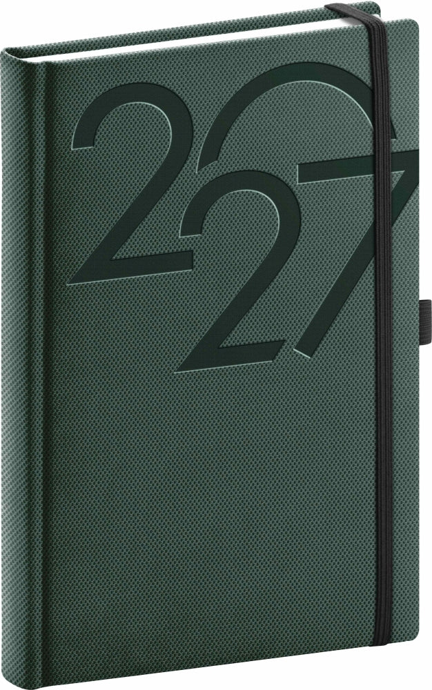 Buchkalender Ajax 2027, Tageskalender, grün, 15 x 21 cm