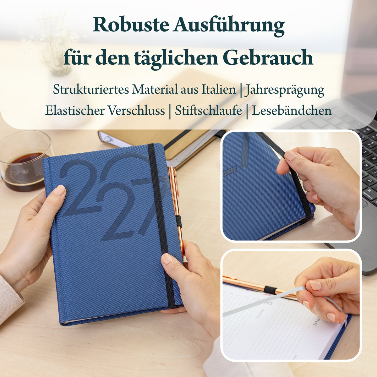 Buchkalender Ajax 2027, Tageskalender, schwarz, 15 x 21 cm