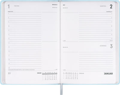 Buchkalender Ponza 2027, Tageskalender, blau, 15 x 21 cm