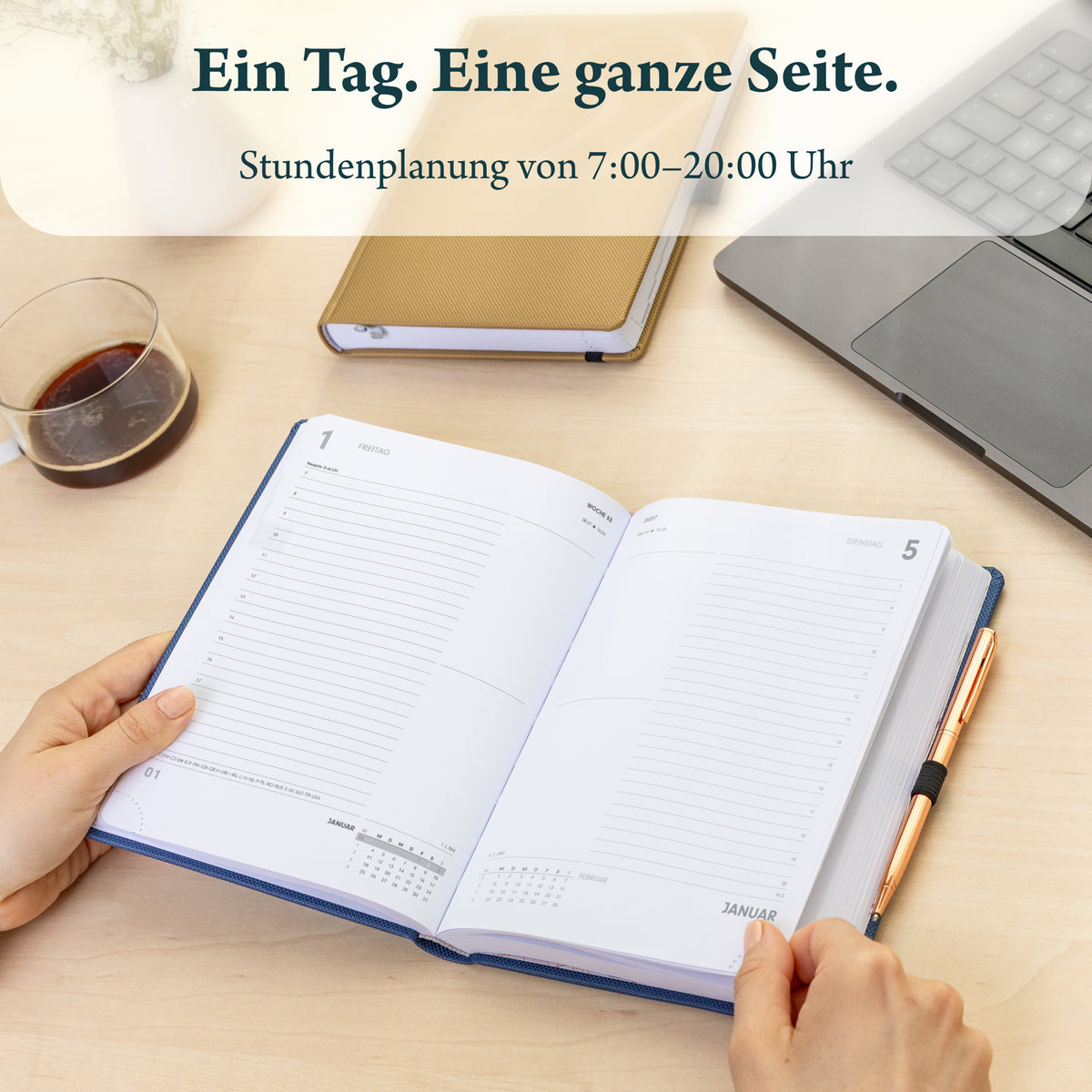 Buchkalender Ponza 2027, Tageskalender, mint, 15 x 21 cm