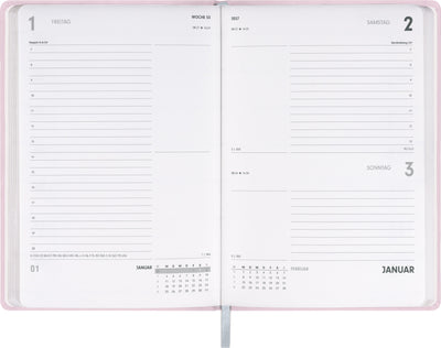 Buchkalender Ponza 2027, Tageskalender, rosa, 15 x 21 cm