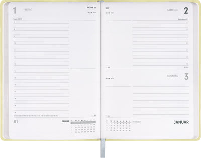 Buchkalender Ponza 2027, Tageskalender, gelb, 15 x 21 cm