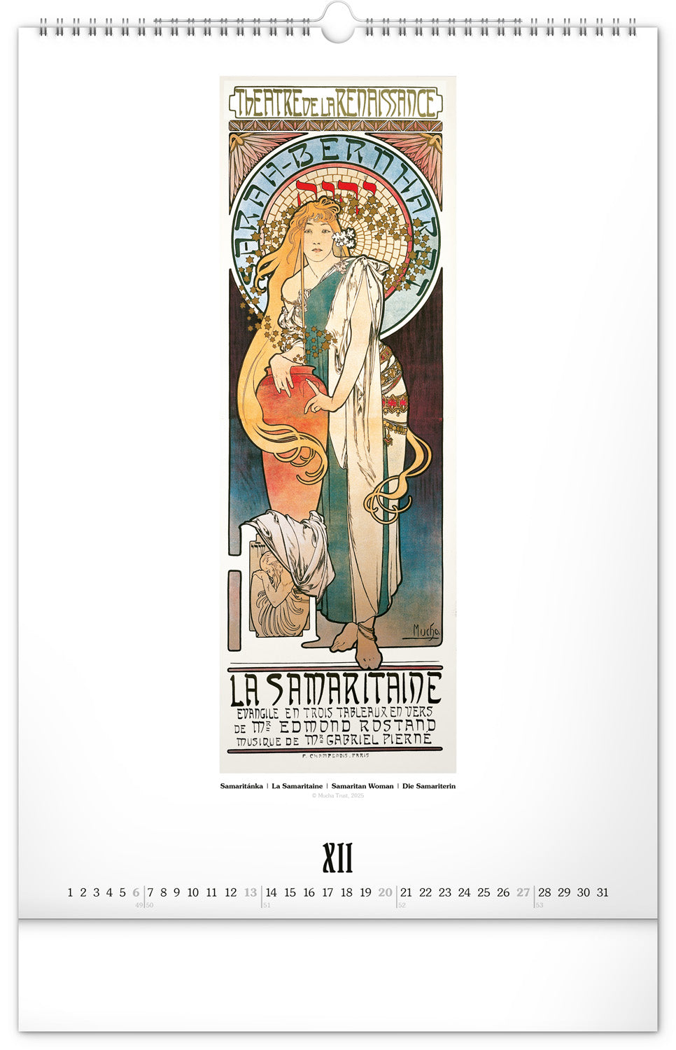 Wandkalender Alfons Mucha 2026, 33 x 46 cm